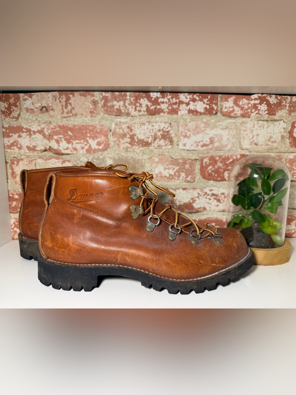 Danner Chestnut Leather Outdoor Boot with Yellow Laces